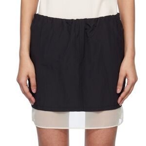 Kijun Sheer‎ Layered Mini Skirt Black Large New With Tags
